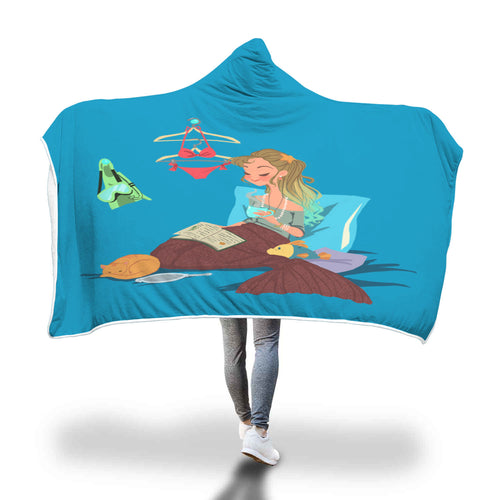 Mermaid Study Hooded Blanket